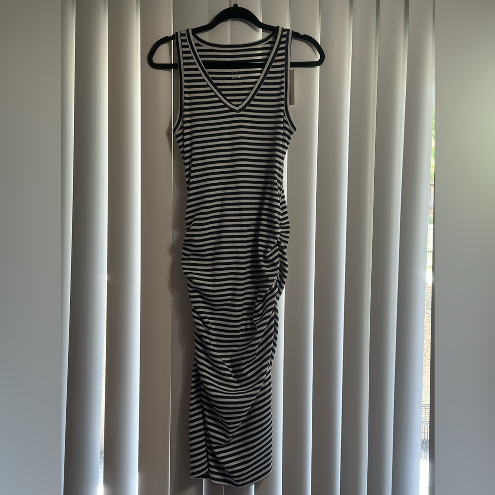 A New Day Black and White Striped Maxi Dress